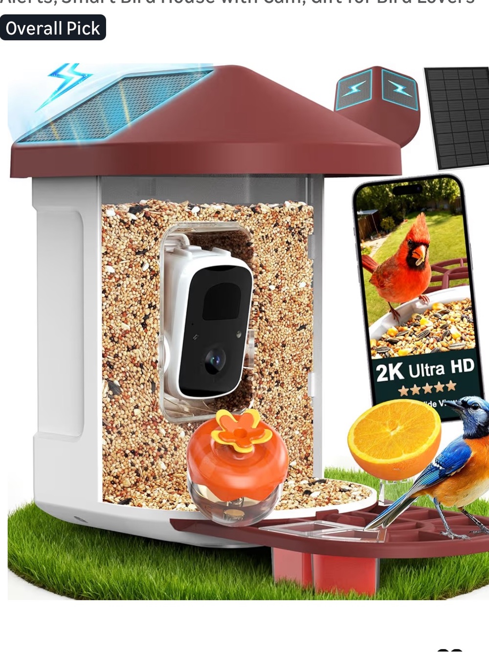 Smart Bird Feeder with Camera – AI imaging High Definition- new in box